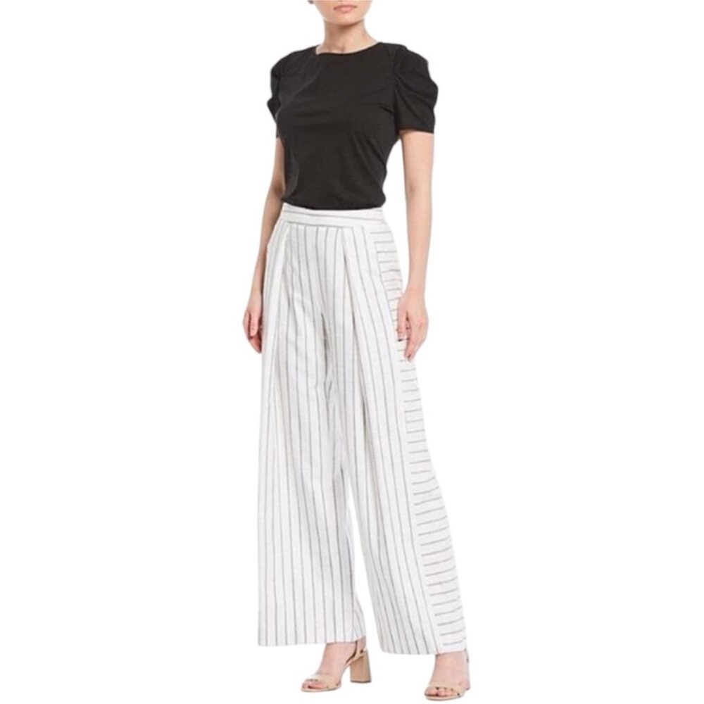 ANTONIO MELANI White Striped Wide Leg Pants